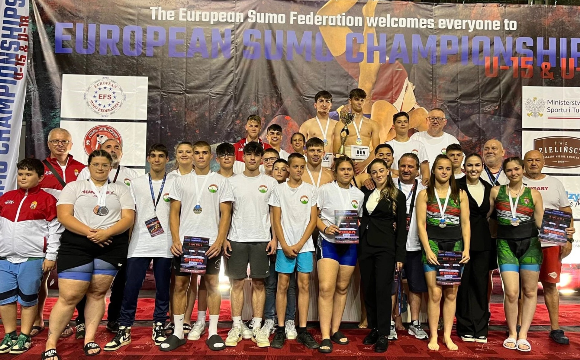 A 2024-es U15 és U18-as Sumo Európa-bajnokság magyar csapata